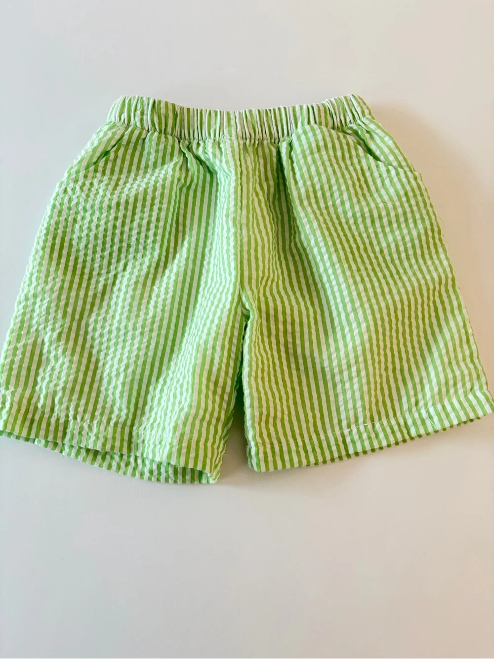 Love That Cotton Boys Green Seersucker Shorts Size 6